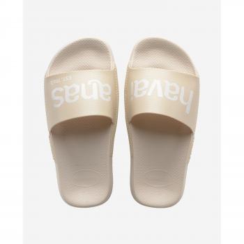 Havaianas Classic Logomania Slide Sandals for Women - Beige