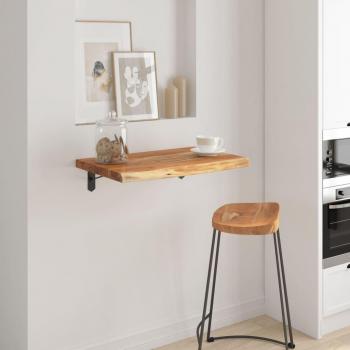 Estante de Pared Rectangular de Madera de Acacia con Borde Vivo 60x40x3,8 cm
