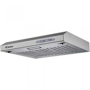 Candy CFT610/5S, Campana extractora 60 CM, 3 Niveles de Potencia, 87,5W, 208M3/H, Filtros de Carbono, Panel Aluminio Antigrasa, Iluminación LED, 55/71 DB, Clase C, Inox