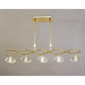Lámpara colgante Alfa 5 Bulbs G9, latón pulido