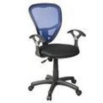 SILLA OFICINA CASANDRA NEGRO/AZUL CON BRAZOS