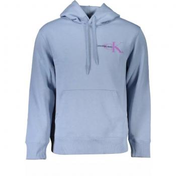Calvin Klein Men's Light Blue Cotton Hoodie - Size M