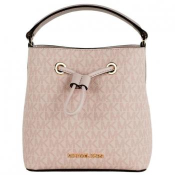 Suri Small Dark Powder Blush Signature PVC Bucket Crossbody Handbag