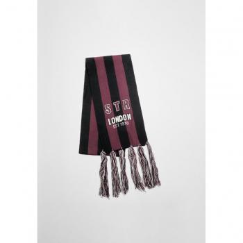 Black Striped Fringe Scarf OS