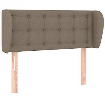 Cabecero de oreja tapizado en tela gris taupe 93x23x78/88 cm