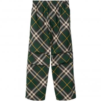 Burberry Men's Green Check Straight Trousers, Size Small, Style Number 8082034B8660