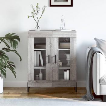 Aparador de madera de ingeniería 69,5x34x90 cm en color gris Sonoma, mueble de almacenaje para salón, buffet, armario auxiliar y armario de almacenamiento