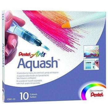 Aquash 10 Crayon y Waterbrush Paquete