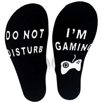 FGFD&OU Calcetines para Mujer y Hombre Calcetines Antideslizantes Divertidos 'Do Not Disturb, I'm Gaming' Ideas para Regalar Algodón Casual Socks