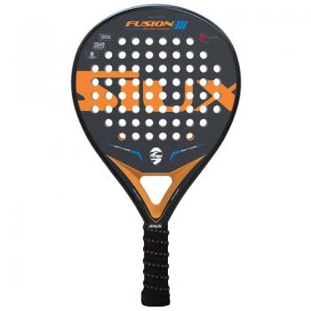 Siux Pala de Padel Fusion 3.0 - Características: Diseño innovador, núcleo de goma EVA para mayor confort, superficie de fibra de vidrio que proporciona un buen control y potencia, forma redonda que facilita el manejo, peso