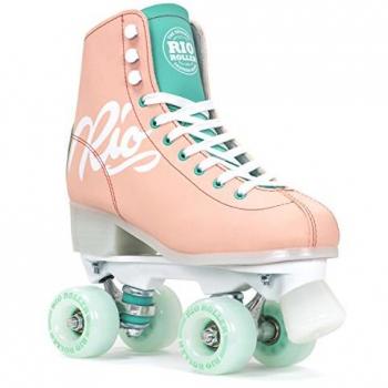 Rio Roller Patines 4 Ruedas Script Naranja-Verde L, Unisex, Adultos, Multicolor (Peach/Green), Talla 42