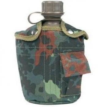 Mil-Tec Us Botella de campo Kst.Imp. 1Ltr Con Casquillo+3006 - Flecos Camuflaje