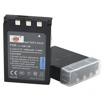 DSTE 2-Pieza Repuesto Batería para Olympus LI-10B C-50 C-60 C-70 C-470 C-760 C-765 C-770 C-5000 C-7000 D-590 X-1 X-2 X-3 X-500 FE-200 IR-500 Stylus 300 400 410 500 600 800 810 1000