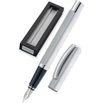 Online Schreibgeräte 38520 - Pluma estilográfica, color plata