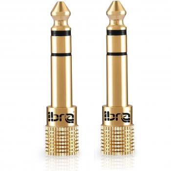 Adaptador jack 6.3 a 3.5,IBRA Adaptador Convertidor de Audio Estéreo de Jack 3,5 mm Hembra a Jack 6,35 mm Macho