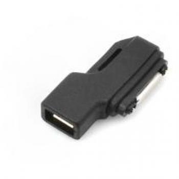 System-S adaptador magnético connettore entrada USB hembra a Micro cable de carga para Sony Xperia Z1 Z2 Z1S Z3 en negro