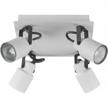 Conjunto de 4 lámparas de techo de metal blanco foco pantalla giratoria Bonte
