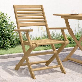 Sillas de jardín plegables 2 piezas Acacia maciza 54,5x61,5x86,5 cm Marrón