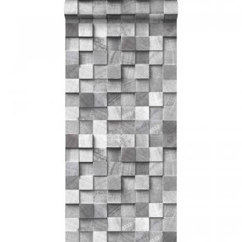 wallpaper pieces of wood gray - 138527 - from ESTAhome.nl