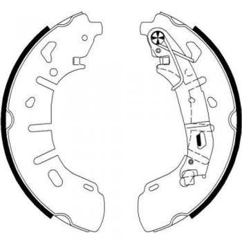 Juego de zapatas de freno HELLA 8DB 355 022-221 para Fiat Doblo y Opel Combo con levante de freno a mano