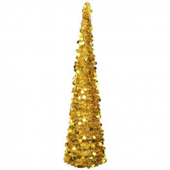 vidaXL Pop-up Artificial Christmas Tree Gold 180 cm PET