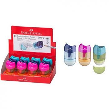 Faber-Castell Mini Combo Sacapuntas y Goma de Borrar en Colores Surtidos