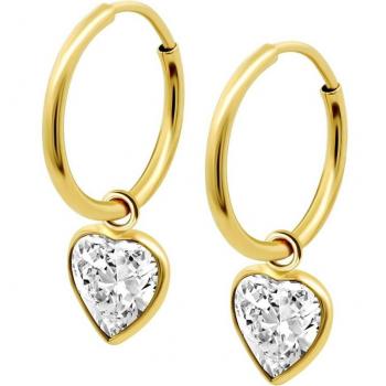 Pendientes de Oro Mujer Time Road con Motivo de Corazón Hin00265/12