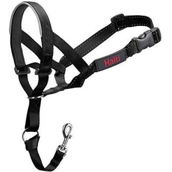Collar Antitirones para Perros HALTI, Ajustable y Cómodo, Talla 1, Color Negro