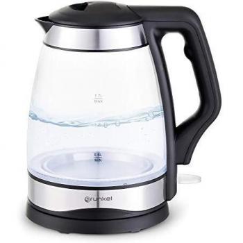 Grunkel - HV-16 CRISTAL - Hervidor Eléctrico de Agua, con Indicador de Acabado, con Potencia para Rápida Ebullición de Alta Velocidad, incluye un Filtro en boca. Libre de BPA - 1.7 Litros