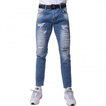 Project X Paris Men's Light Blue Skinny Jeans 28 with Worn Effect