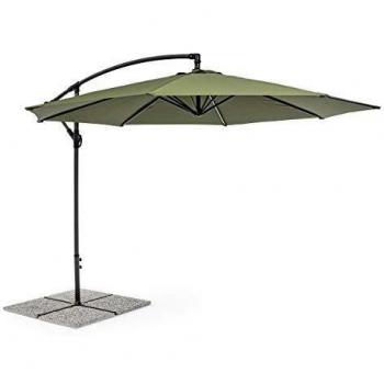 Sombrilla de jardín Texas 3m con brazo giratorio 360° Antracita/Oliva
