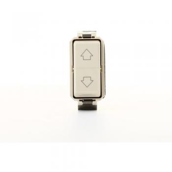Pulsante Doble Vimar 08280 con Flechas, Commutador 1P 10A 250V, Incluye Placa Inox Serie 8000