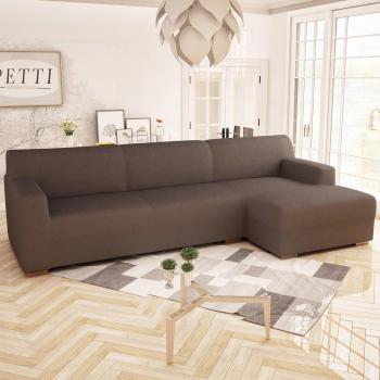 PETTI Artigiani Italiani Sofa Longue, Funda Elástica, 100% Made in Italy, MARRÓN, 2 Plazas