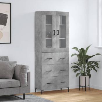 Armario de hormigón gris 69,5x34x180 cm madera multicapa