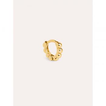 Pendiente Suelto Singularu Pebbles XS - Aro de Plata Bañado en Oro con Cierre Congo - Joya Exclusiva para Mujer