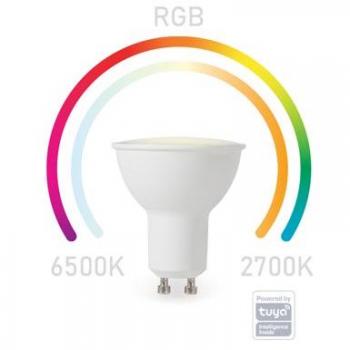 Bombilla Inteligente GU10 RGB+W WiFi - Color Blanco Frío y Blanco Cálido