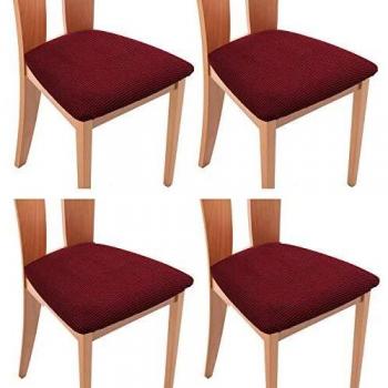 TIANSHU Funda Asiento Silla,Fundas elásticas para Asientos de sillas de Comedor y Oficina Jacquard Poliéster Elástica Fundas sillas Duradera