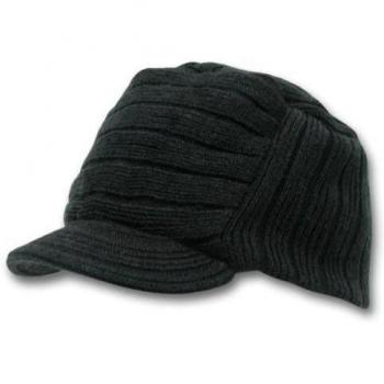 Flat Top Jeep para correr gorro de punto con visera negro