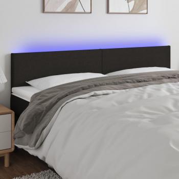 Cabecero LED negro de tela 160x5x78/88 cm