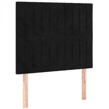 Cabecero con luces LED terciopelo negro 80x5x118/128 cm