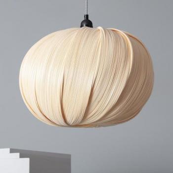 Lámpara Colgante de Bambú Korowai ILUZZIA Negro/Blanco para Decoración de Salón, Habitación y Dormitorio