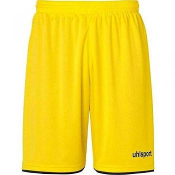 uhlsport Club Shorts De Fútbol para Hombre, Lima Amarillo/Negro, 128