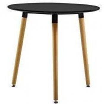 Homemania Mesa Diamond para el Comedor, Metal, Madera, Negro, 80 x 80 x 72.5 cm