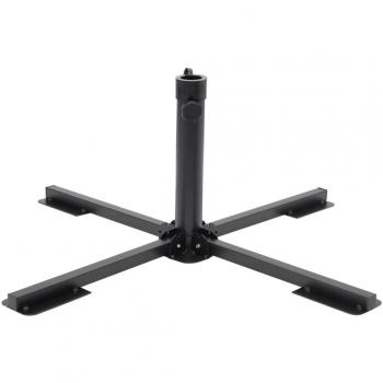 vidaXL Parasol Base Foldable for Ø38/48 mm Pole Glossy Black Steel
