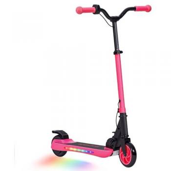 Patinete Eléctrico Plegable Rosa de Aluminio con Motor de 120W, Autonomía de 6 km, Velocidad Máxima de 10 km/h y Ruedas de 5-5.5