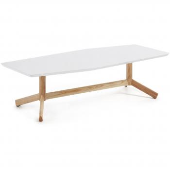 Kave Home Mesa Centro Tropid, natural y blanco