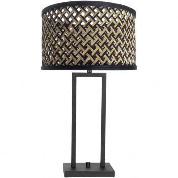 Lámpara de mesa Stang 3703ZW, mimbre negro/natural