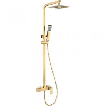 Conjunto Ducha Monomando Pisa Oro Cepillado IMEX BDP048/OC