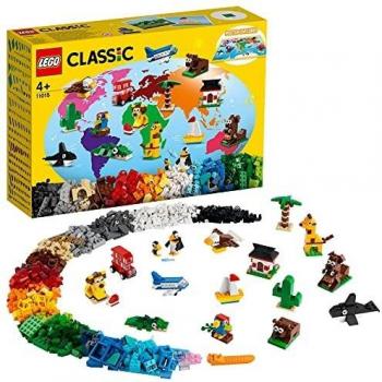 LEGO 11015 Classic Alrededor del Mundo, Set de Construcción para Niños +4 Años, Juegos Creativos con Animales de Juguete