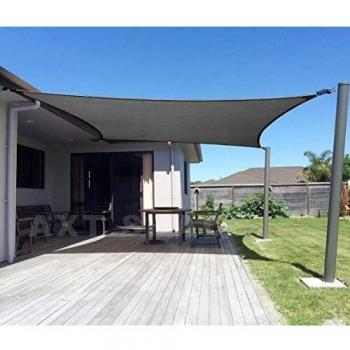 AXT SHADE Toldo Vela de Sombra Rectangular 4 x 6 m, protección Rayos UV y HDPE Transpirable para Patio, Exteriores, Jardín, Color Gris
